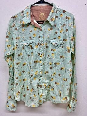 Twenty X Women's snap button western shirt Printed Cherries Pearl Snap Size XL